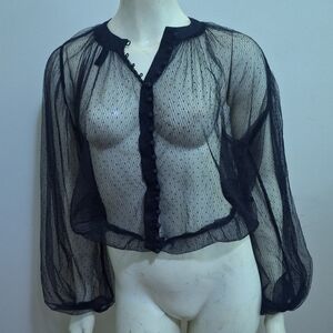 Windsor Black Sheer Mesh Top Size S